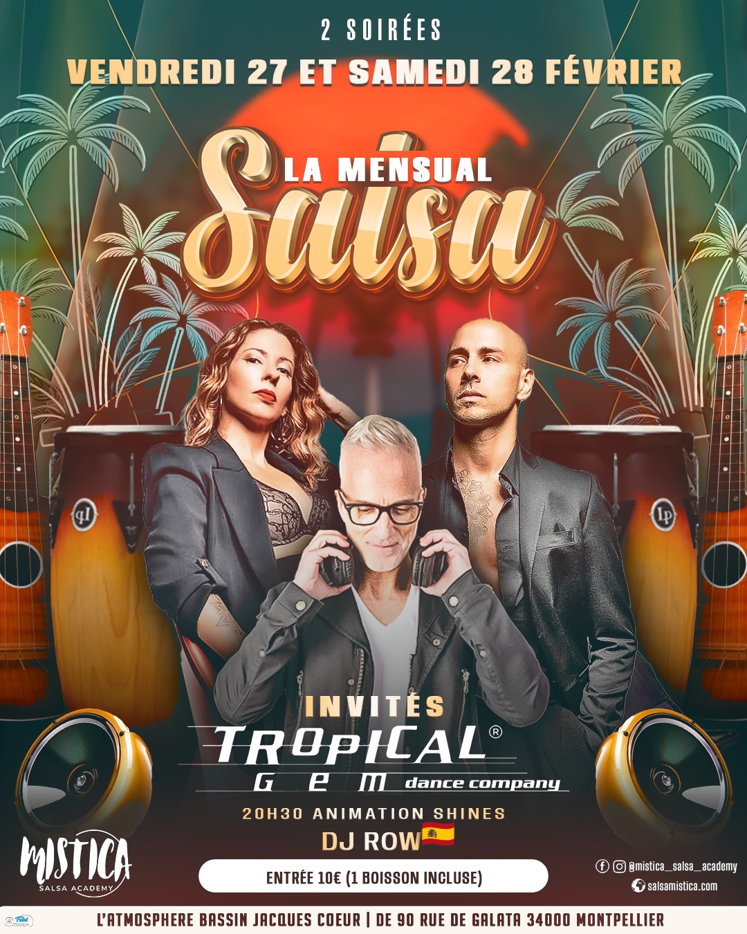 Vendredi 28 et Samedi 29 février : Soirées Salsa DJ ROW & TROPICAL GEM