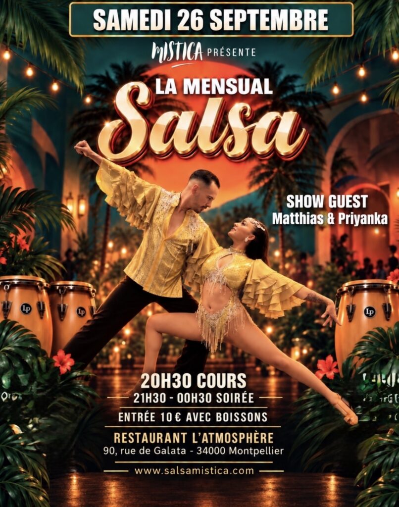Soirée Salsa à Montpellier – La Mensual Salsa du 26 septembre 2026